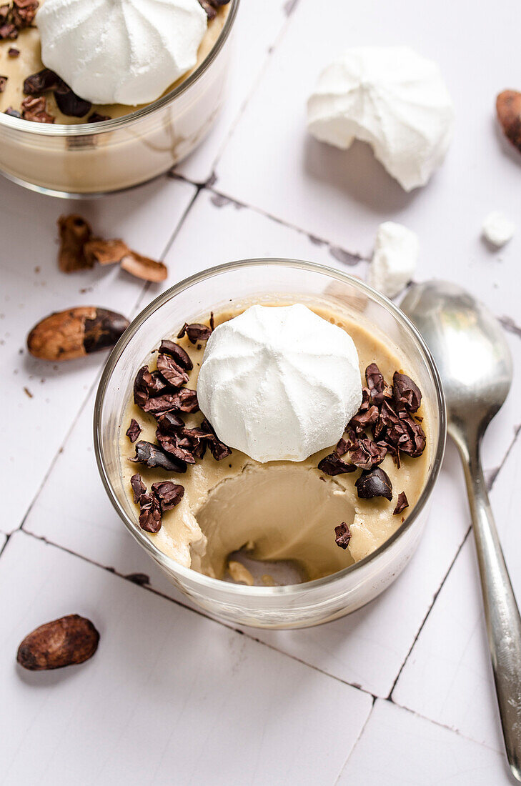 Kaffee Panna Cotta Italienische Nachspeise