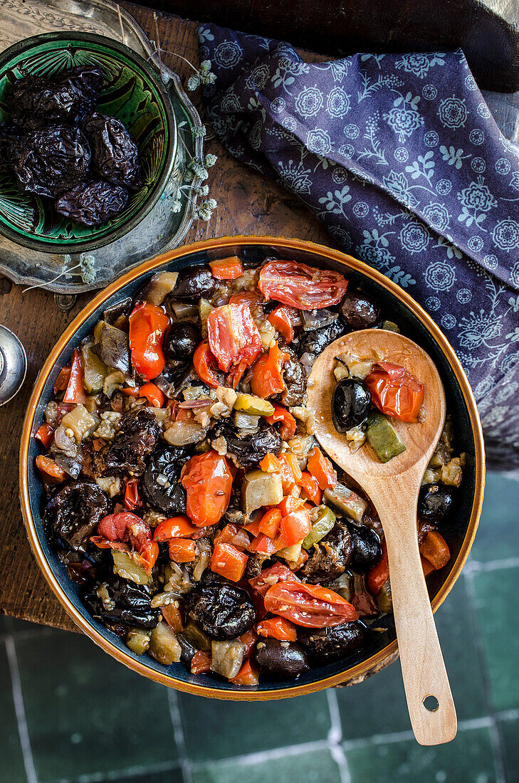 Rataouille Pied Noir with wooden spoon
