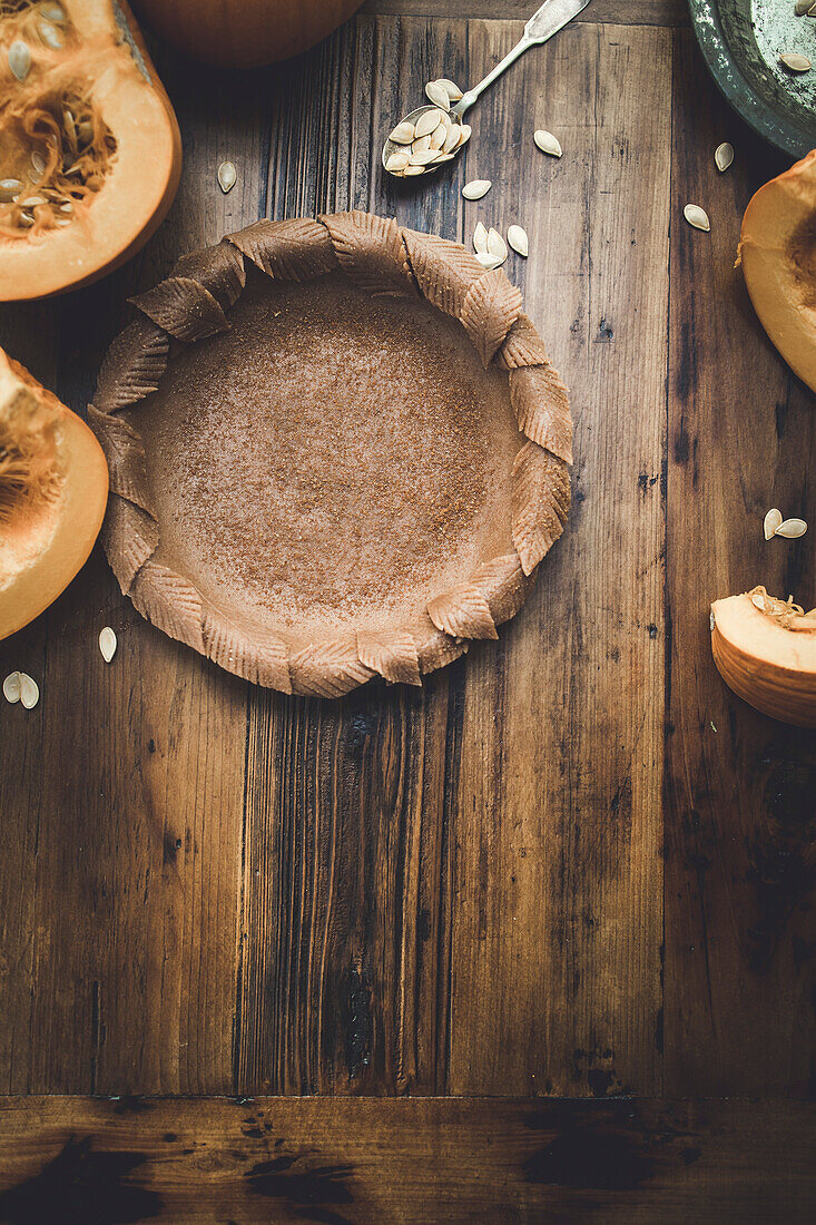 Hausgemachte Kuchenkruste für Kürbiskuchen