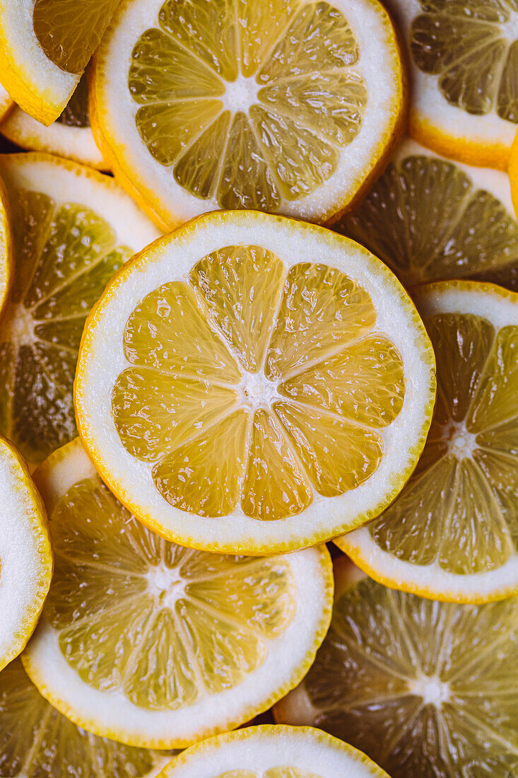 Lemon slices as background