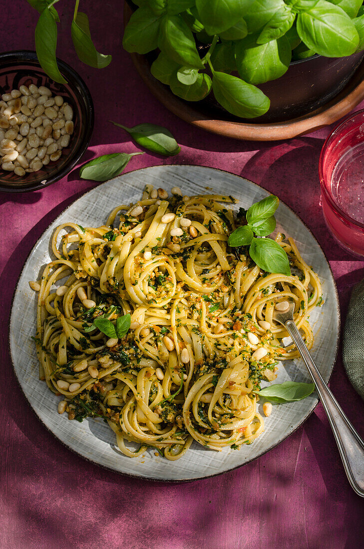 Sicilian pesto on a plate