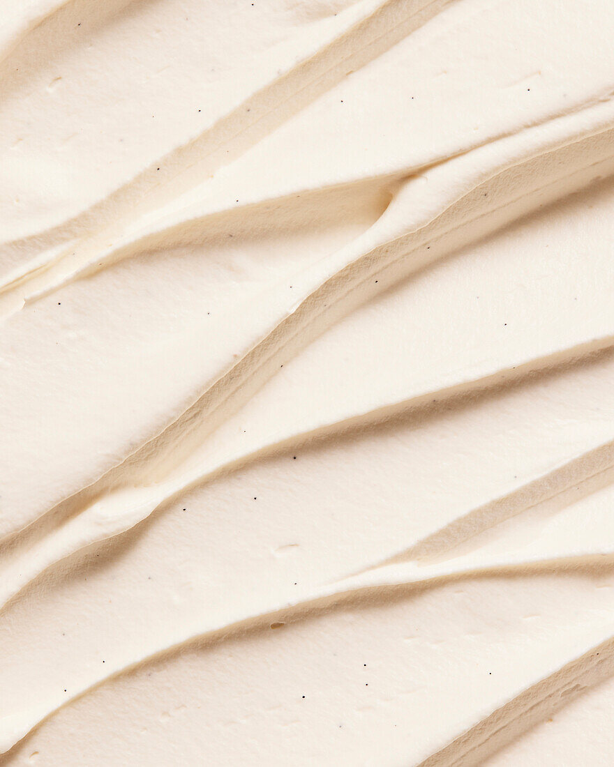 Close-up of whipped vanilla cream