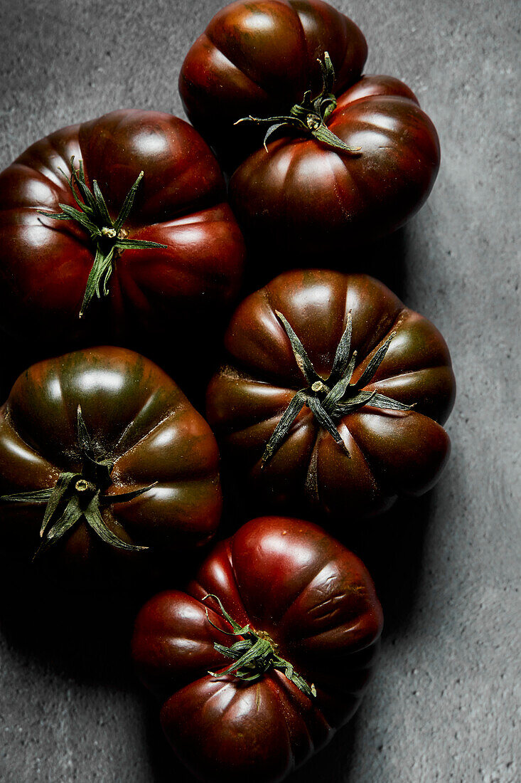 Marmonde tomatoes on a grey background