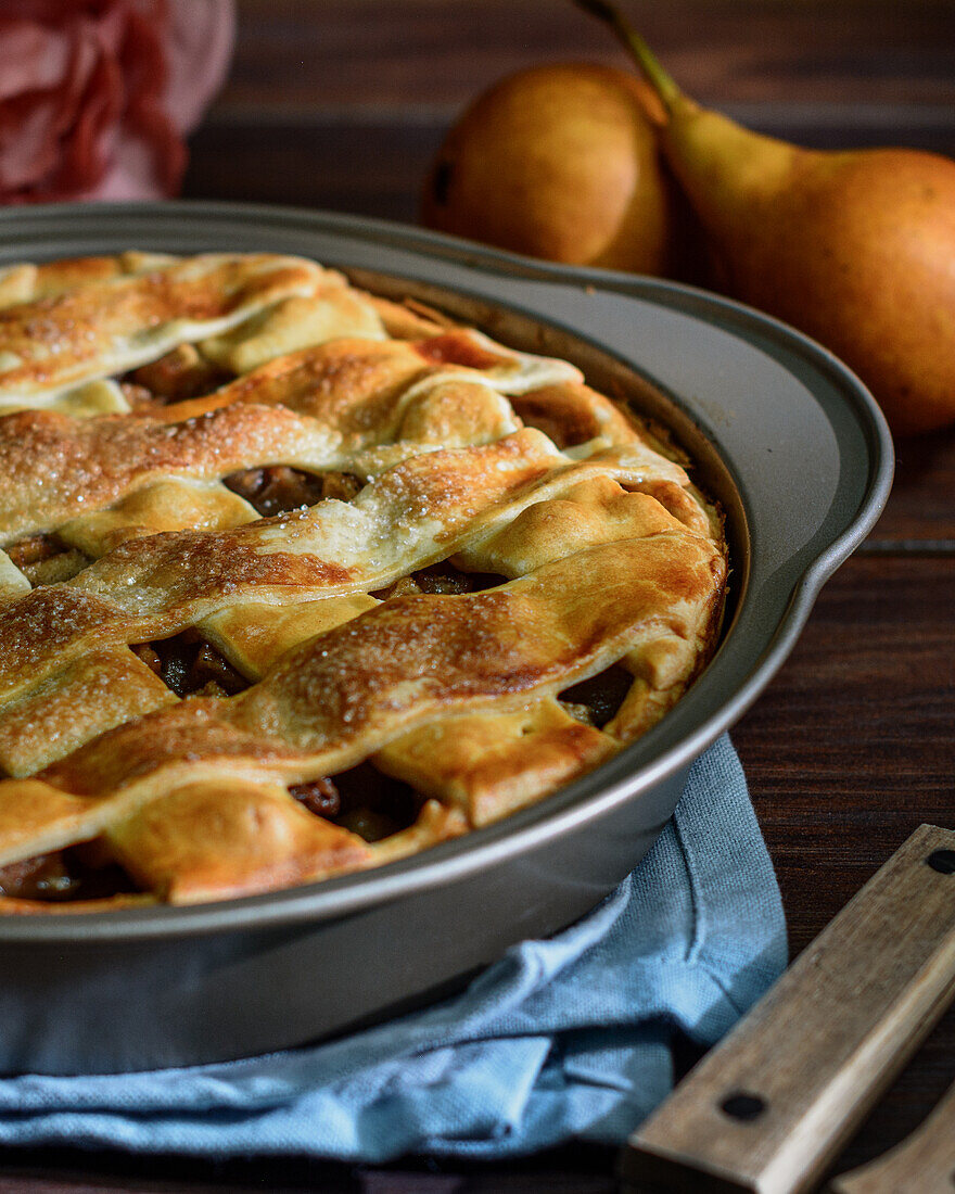 Pear Pie With Lattice Pastry Top