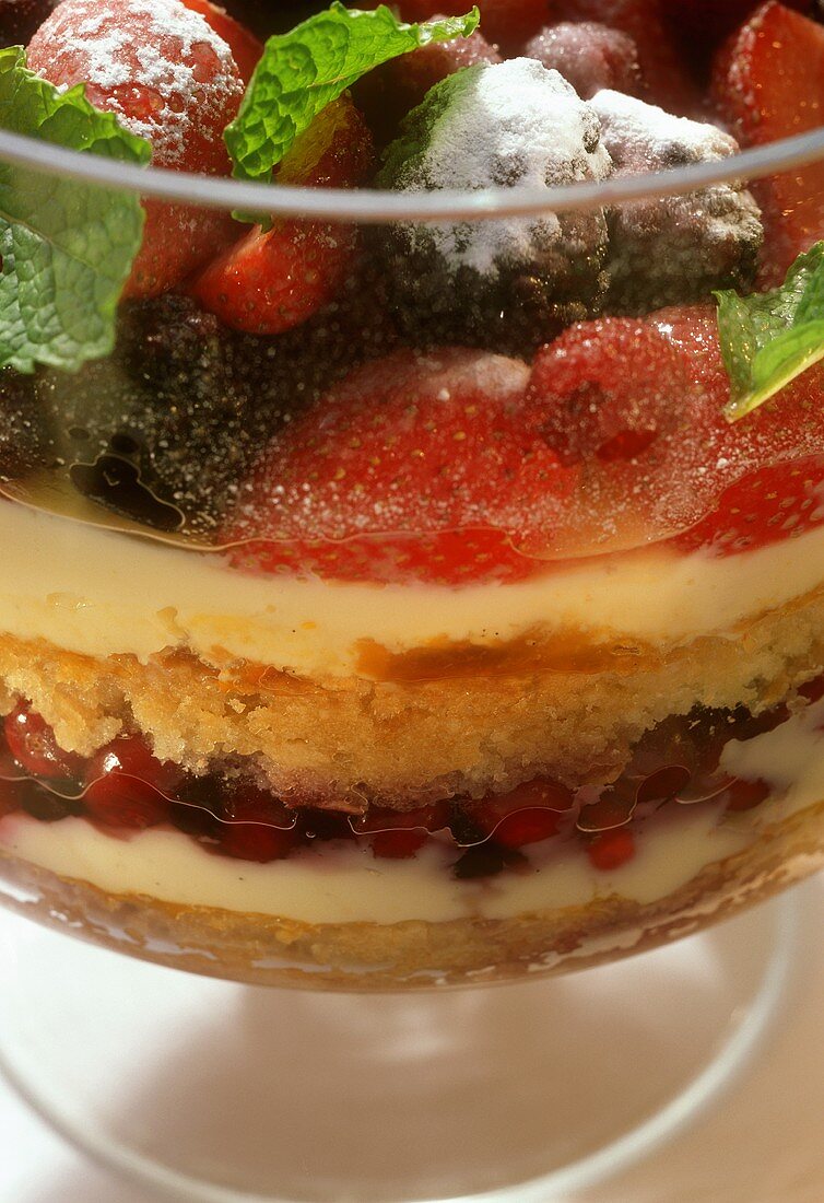 Close up of a Berry Trifle