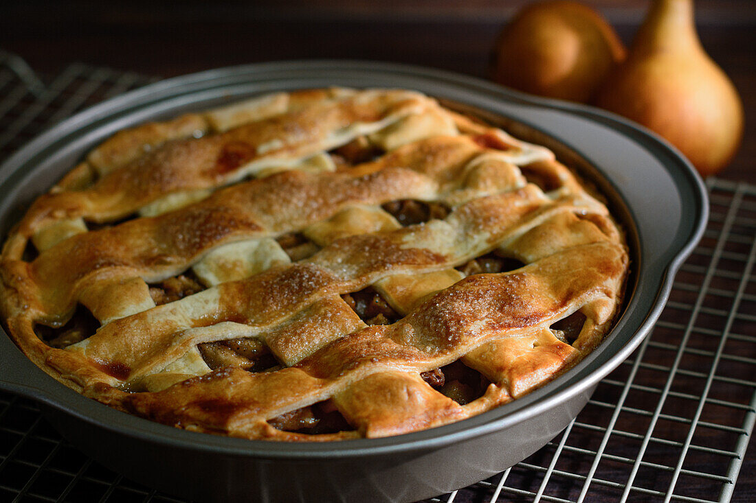 Pear Pie With Lattice Pastry Top