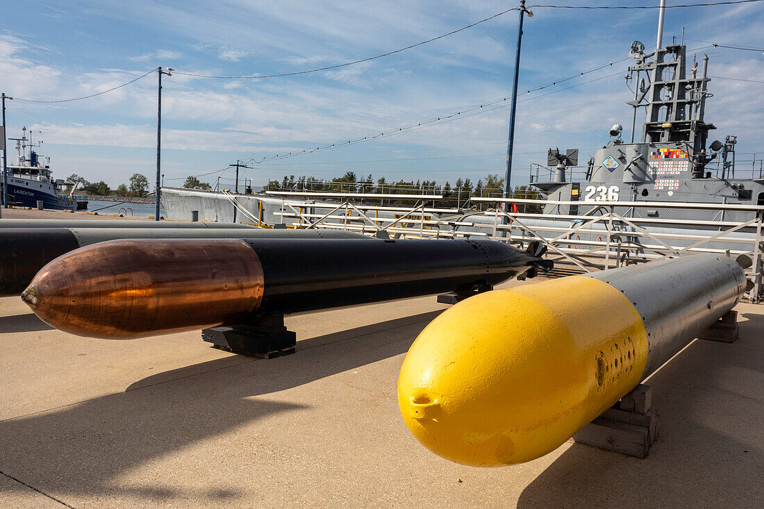 Torpedoes on outside submarine museum
