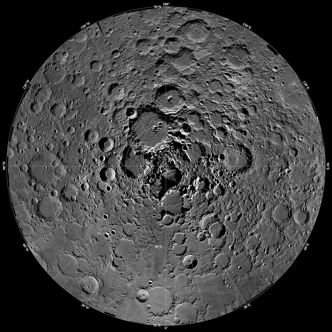 Lunar North Pole, composite image