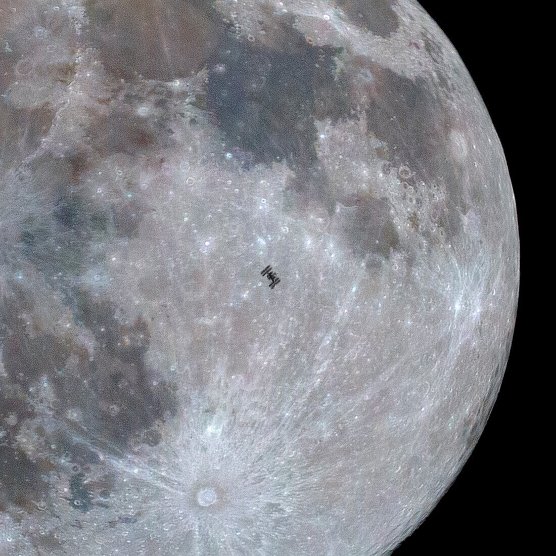 ISS in front of the Moon