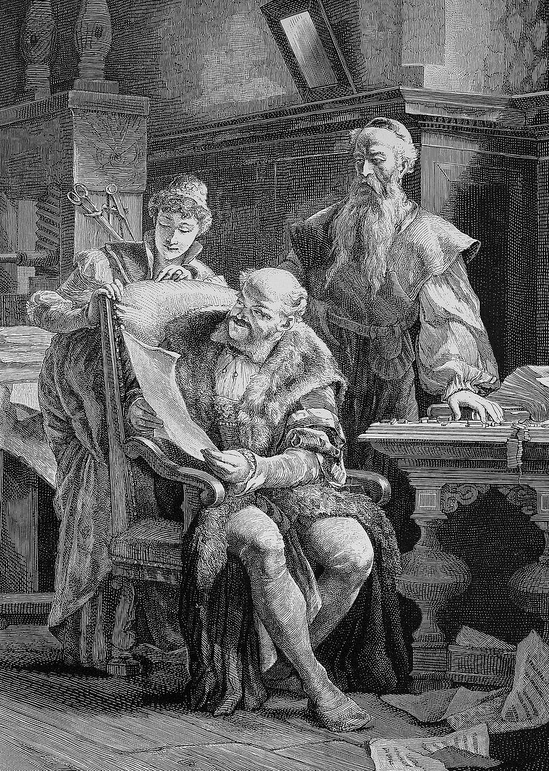 Johannes Gutenberg, German printer, illustration
