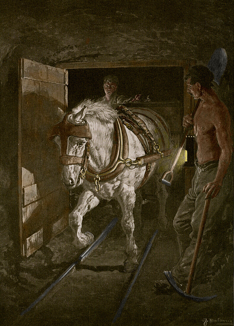 Protection of pit ponies and horses, illustration