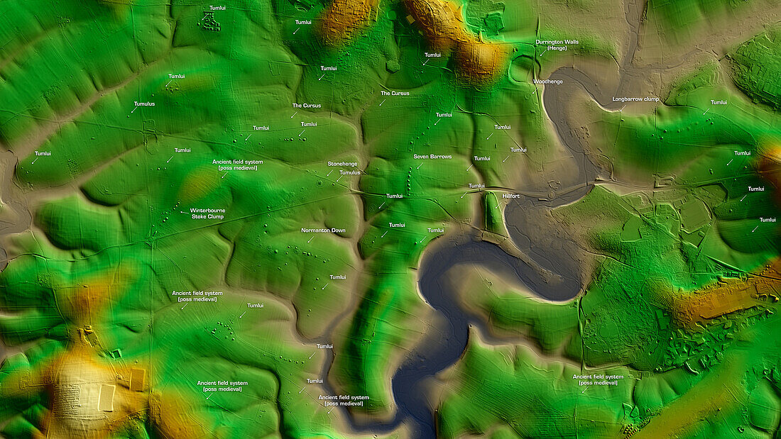 Stonehenge and surrounding area, 3D LiDAR scan