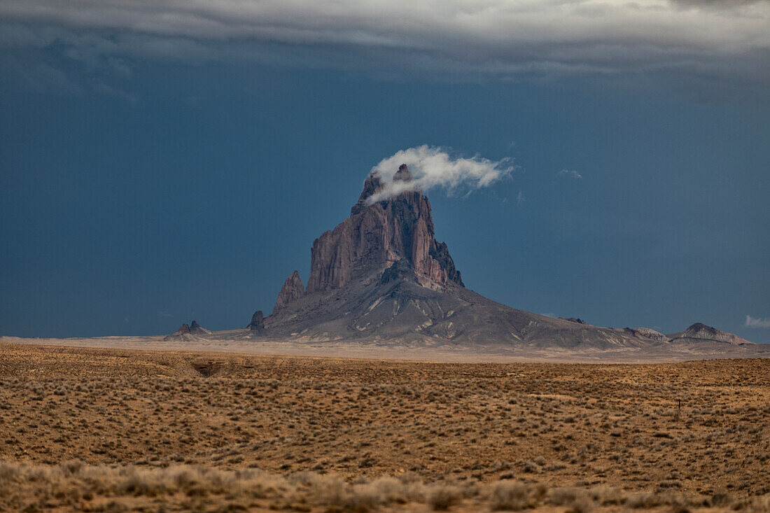 Storm clouds blowing off Shiprock, New Mexico, USA
