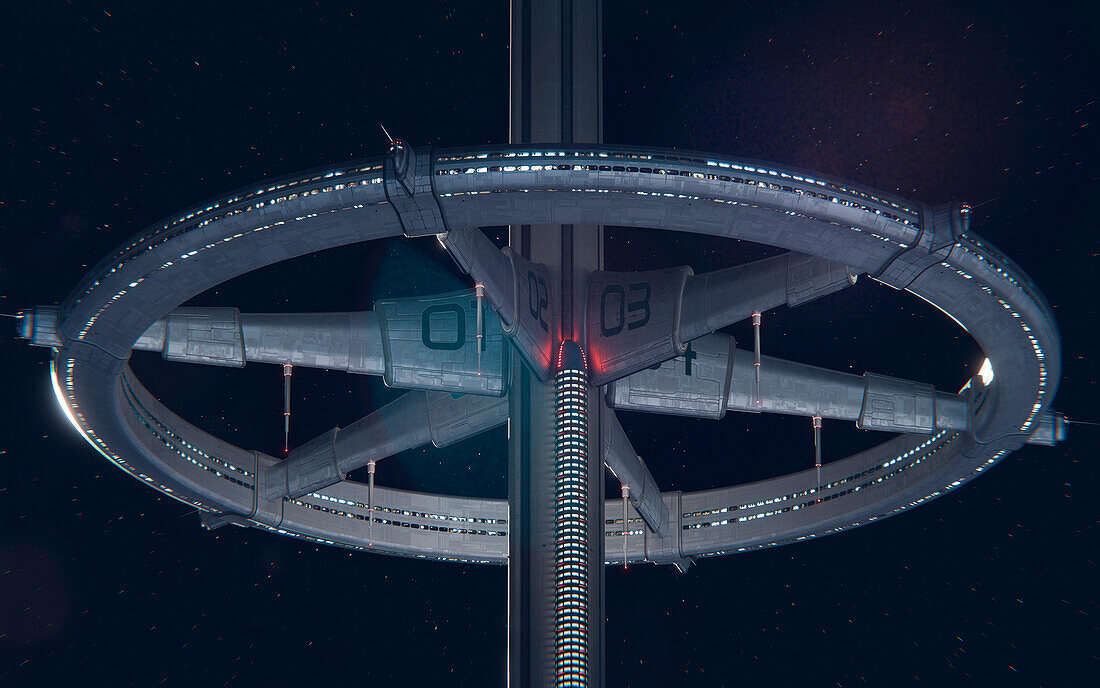Artwork of a Space Elevator