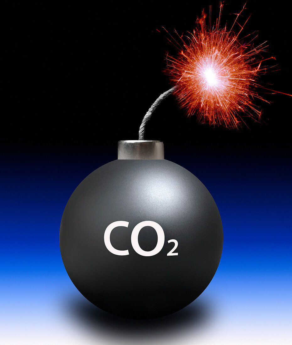 Carbon dioxide bomb, conceptual illustration