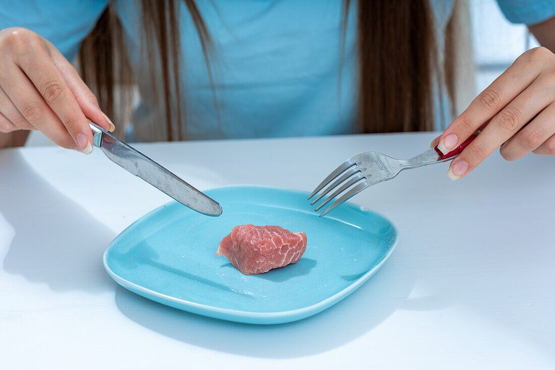 Raw red meat on plate