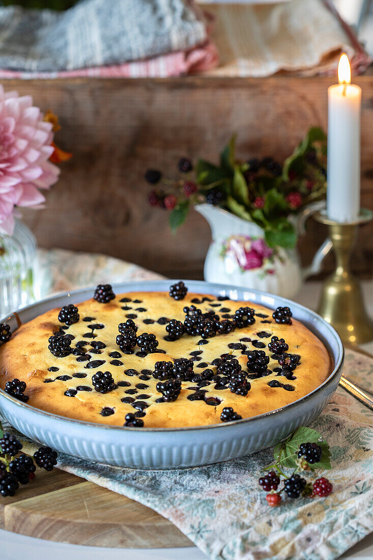 Brombeer-Biskuitkuchen