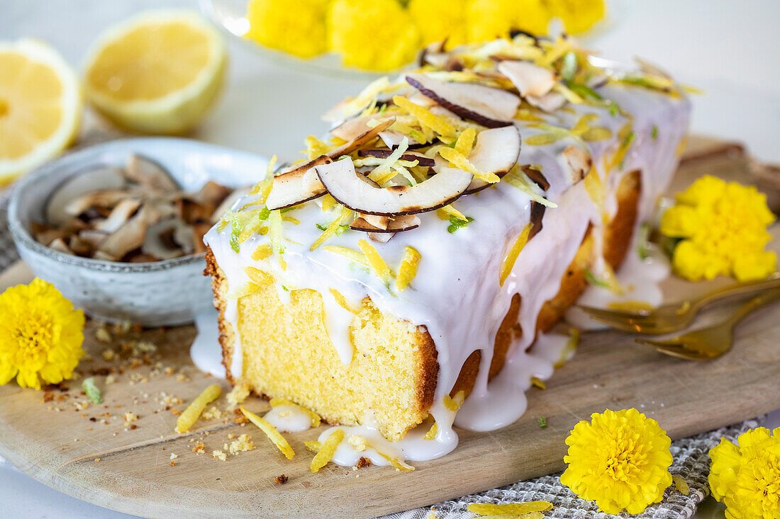 Lemon and coconut cake