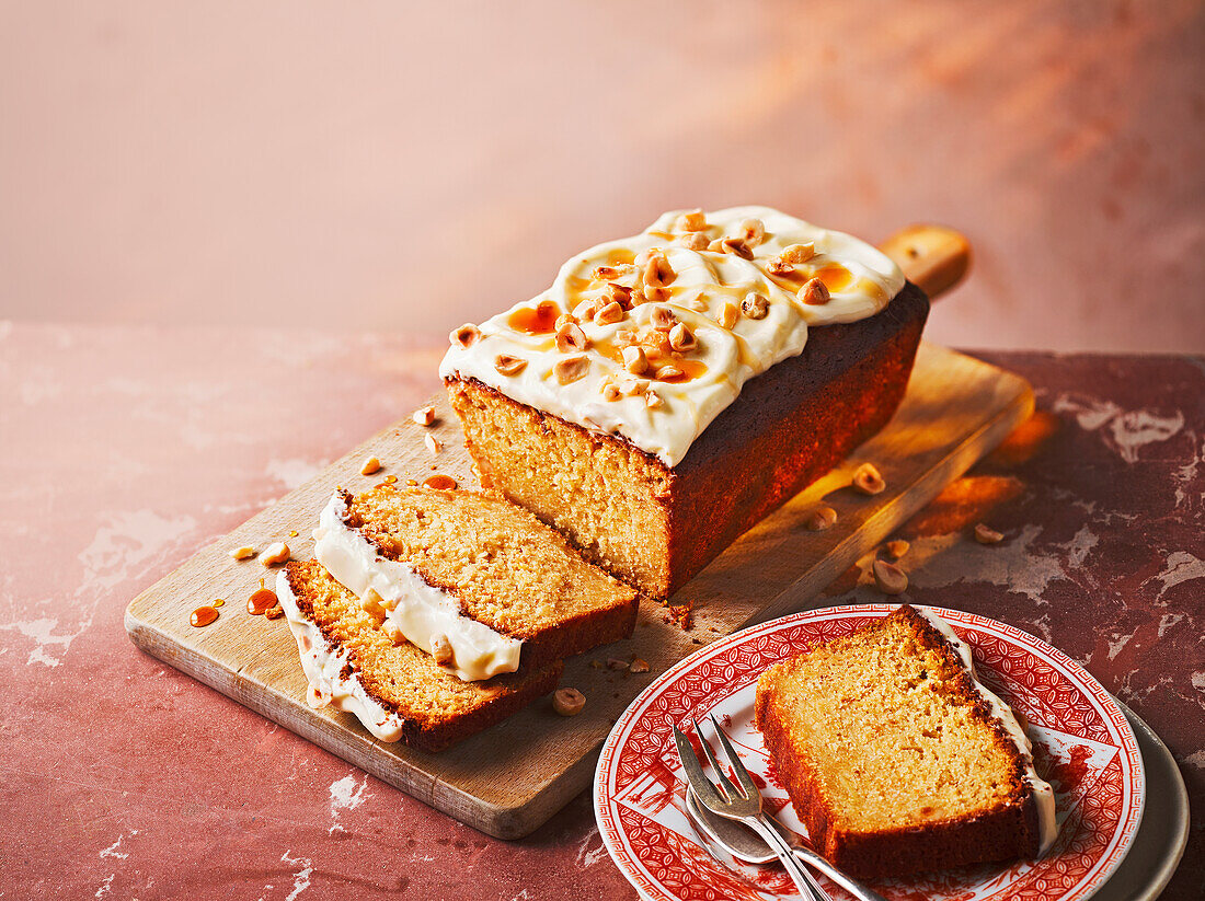 Parsnip nut cake with icing