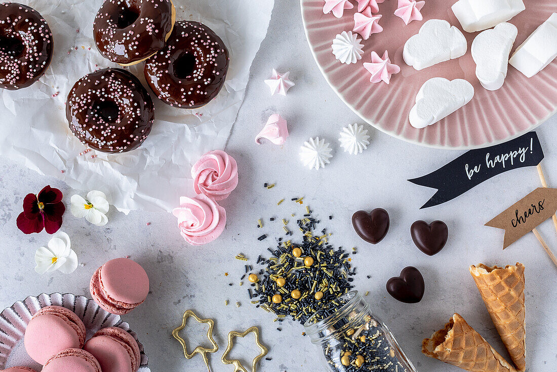 Homemade sweets and ingredients