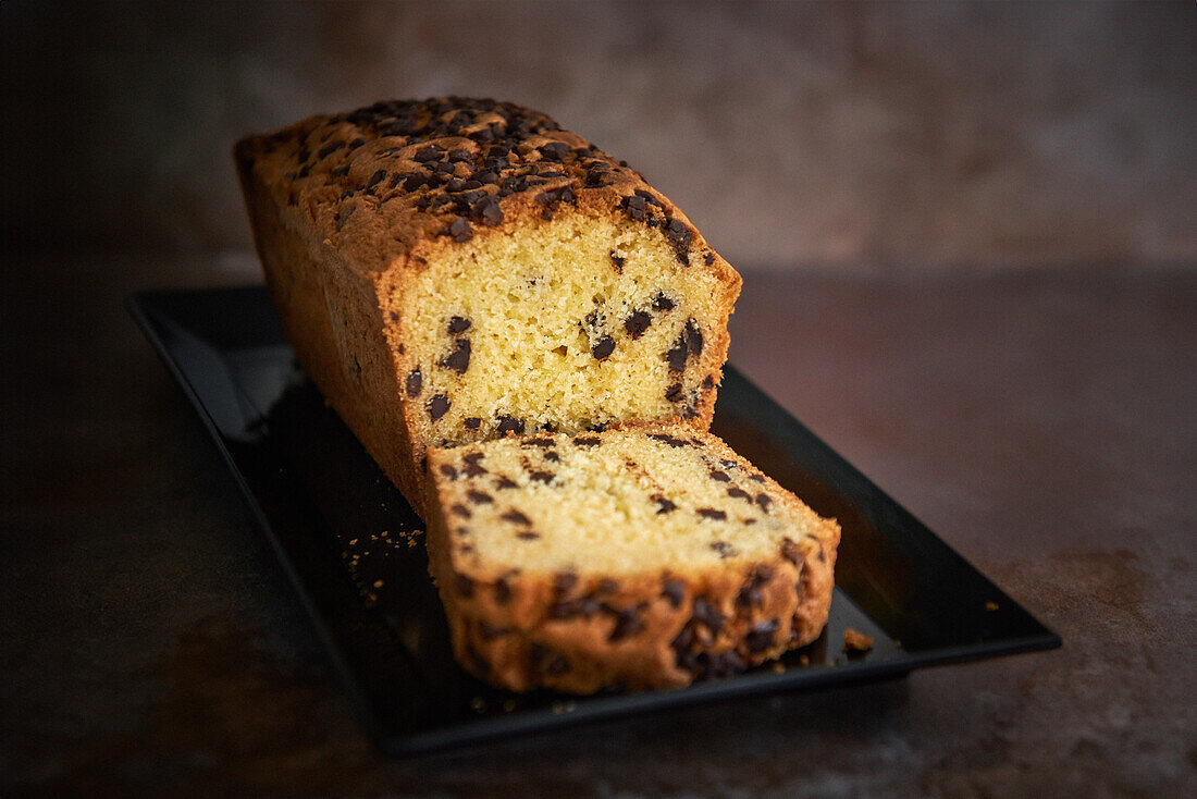 Box cake with chocolate chips