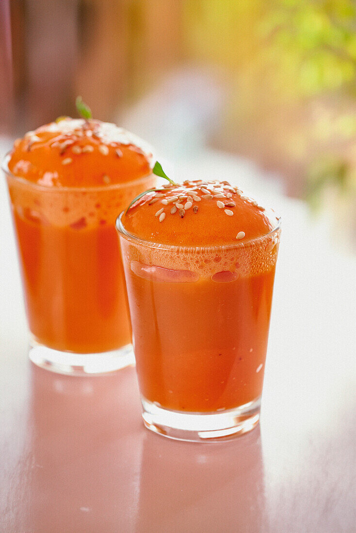 Carrot and orange verrine with star anise