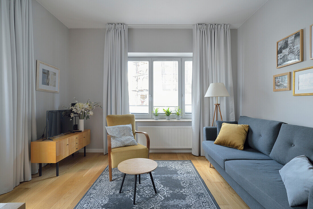 Living room in a two-bedroom flat in Nowa Praga, Warsaw