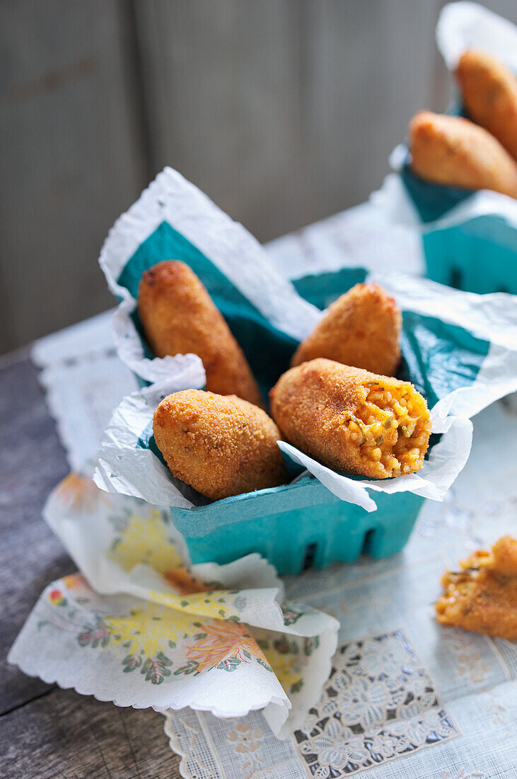 Supplì - deep-fried rice croquettes from Lazio