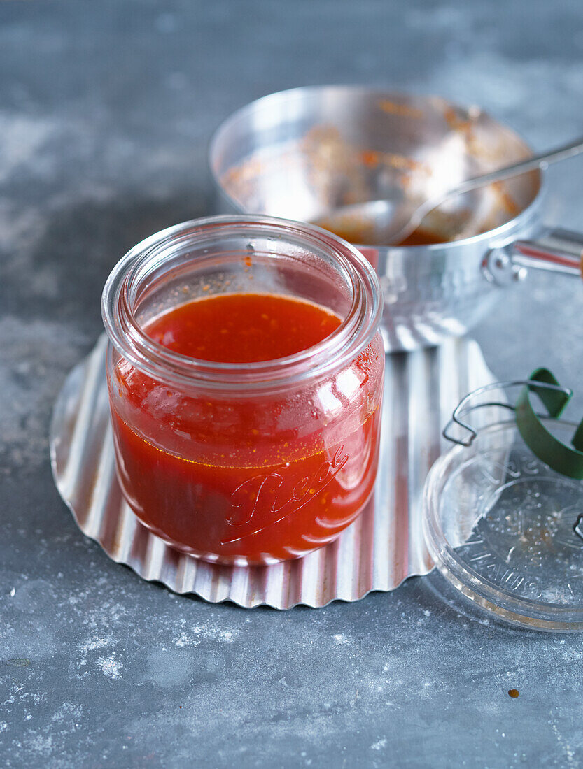 Homemade sweet chilli sauce
