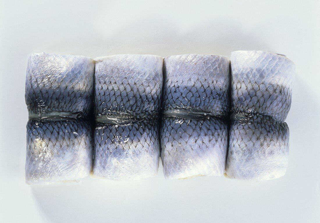 Four Bismarck herring rolls