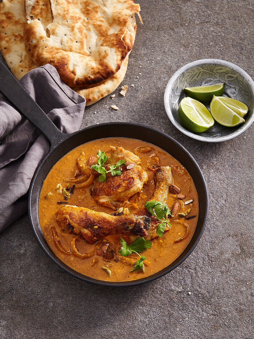 Chicken korma with almonds and coconut milk