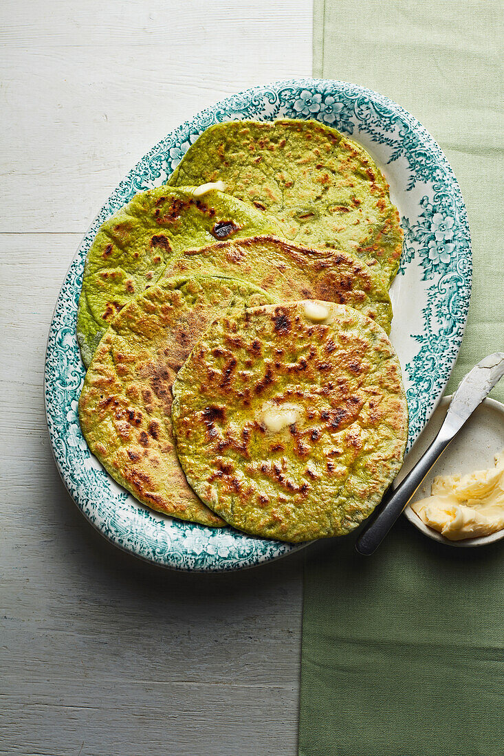 Wild garlic and cheddar flatbread