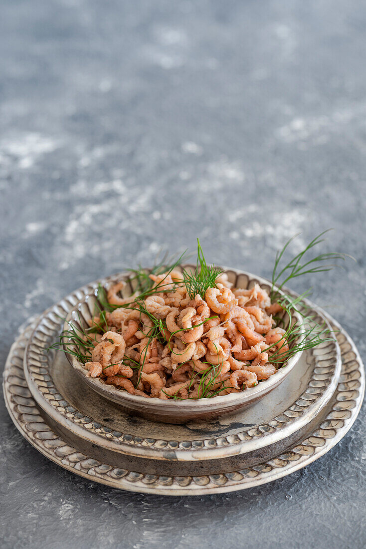 North Sea prawns with dill