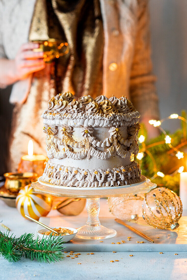 Weihnachtliche Buttercremetorte