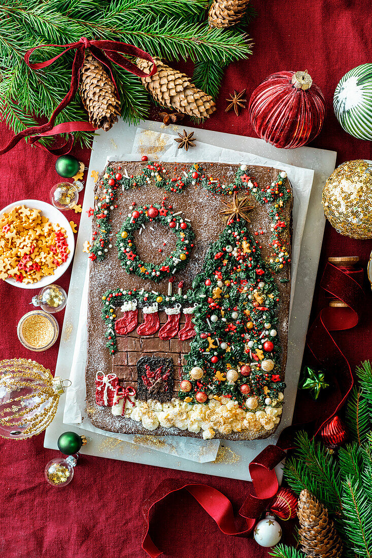 Christmas picture sheet cake