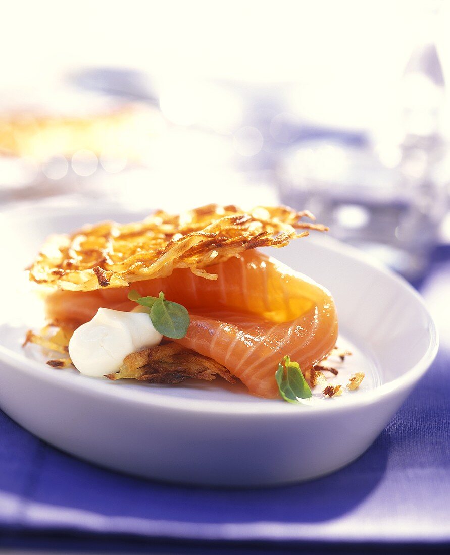 Kartoffelwaffeln mit Graved Lachs