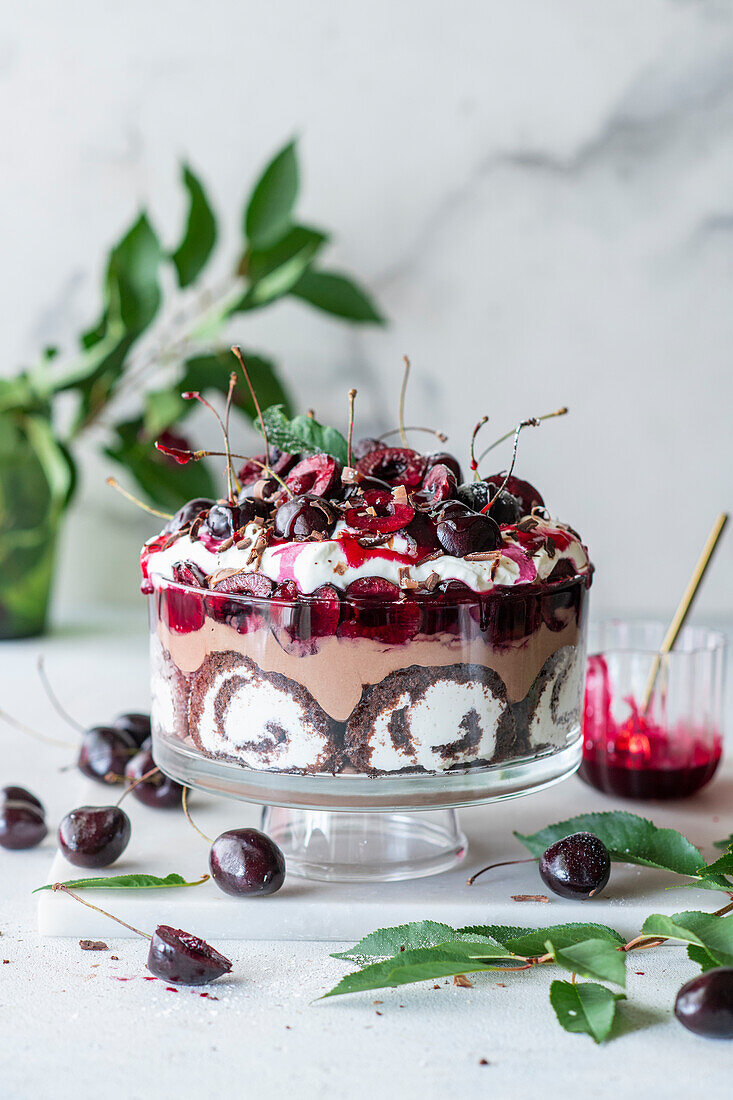 Black Forest trifle in a glass
