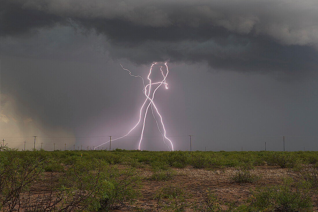 Lightning strike over southwest Texas, USA