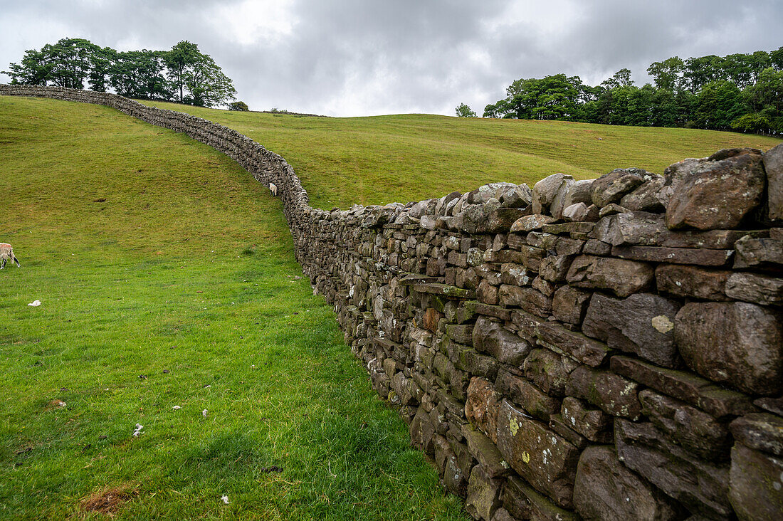 Dry stone wall in countryside
