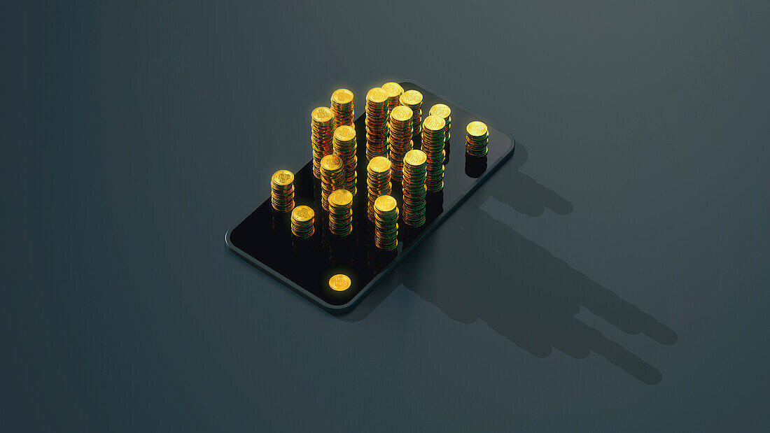 Digital currency, conceptual illustration