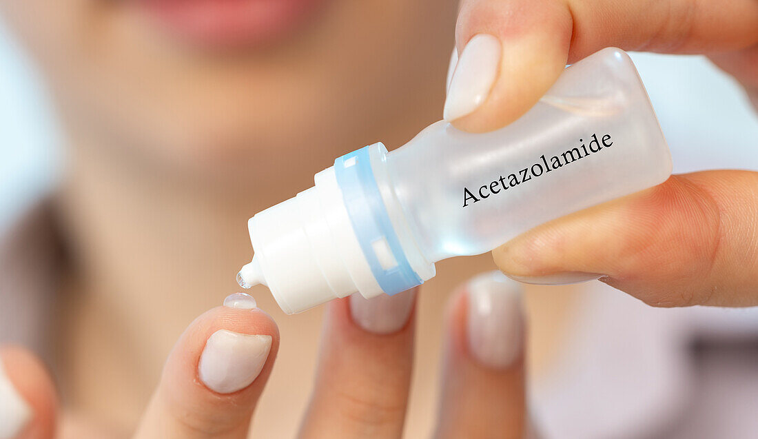 Acetazolamide medical drops, conceptual image