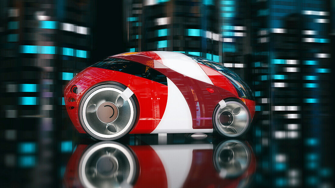 Futuristic car, conceptual illustration