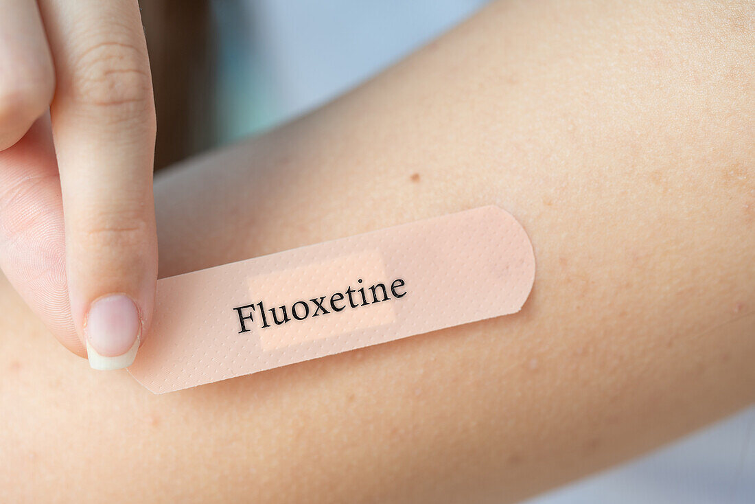 Fluoxetine transdermal patch, conceptual image