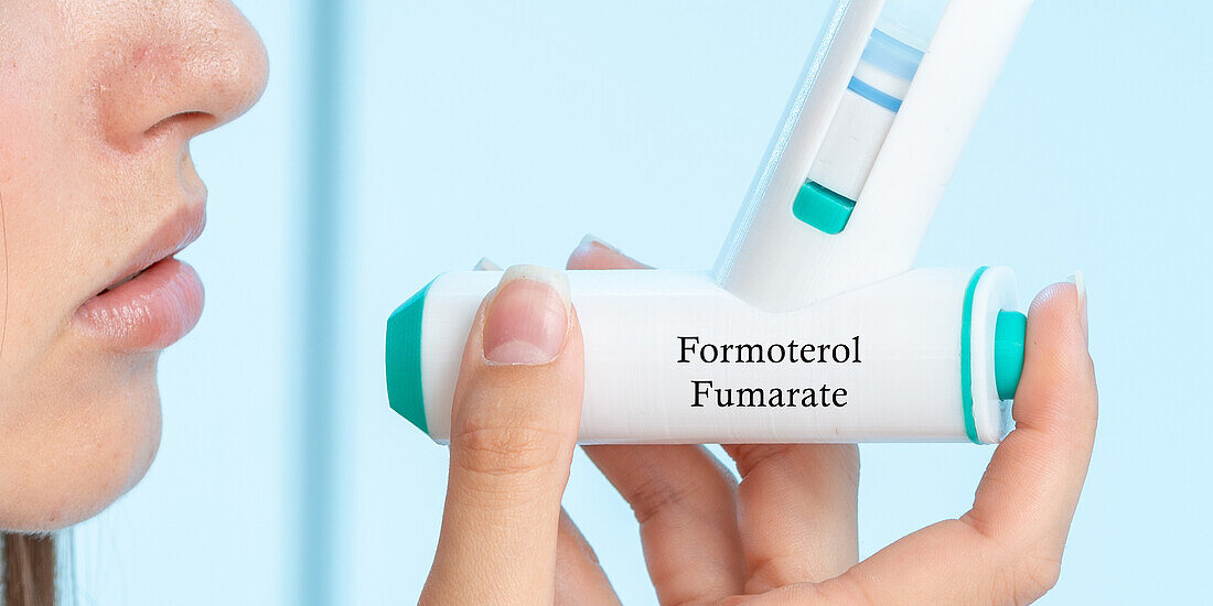 Formoterol fumarate medical inhaler, conceptual image
