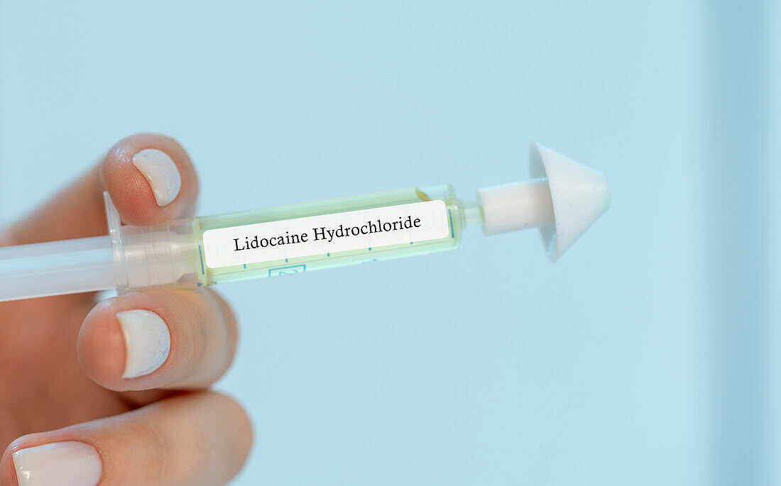 Lidocaine hydrochloride intranasal medication, conceptual image