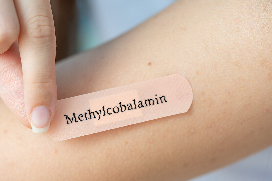Methylcobalamin dermal patch, conceptual image