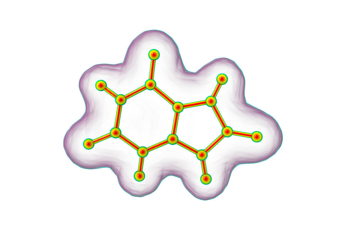 Uric acid molecule, illustration