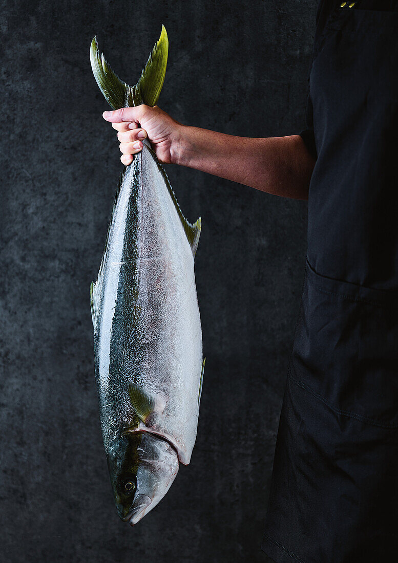 Man holding Spencer Gulf Hiramasa Kingfish