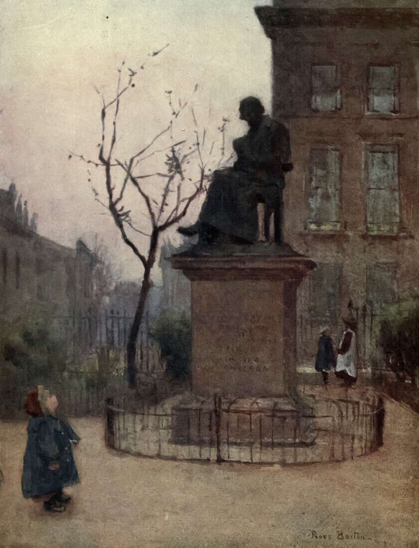 Statue of Thomas Carlyle, London, UK, illustration