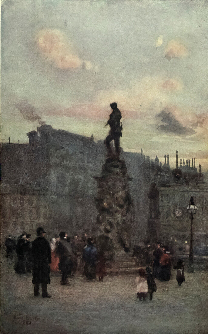 Gordon's statue, Trafalgar Square, London, UK, illustration